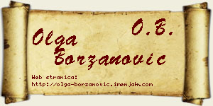 Olga Borzanović vizit kartica